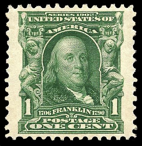 ben franklin one cent postage stamp