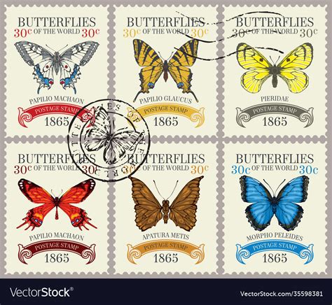 butterfly postage stamps