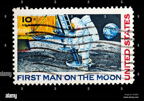 first man on the moon postage stamp value