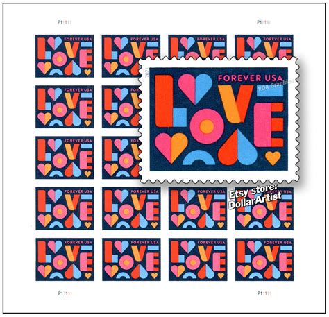 love forever postage stamps