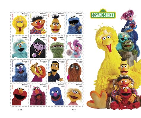 sesame street postage stamps