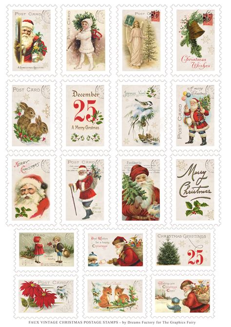 vintage christmas postage stamps